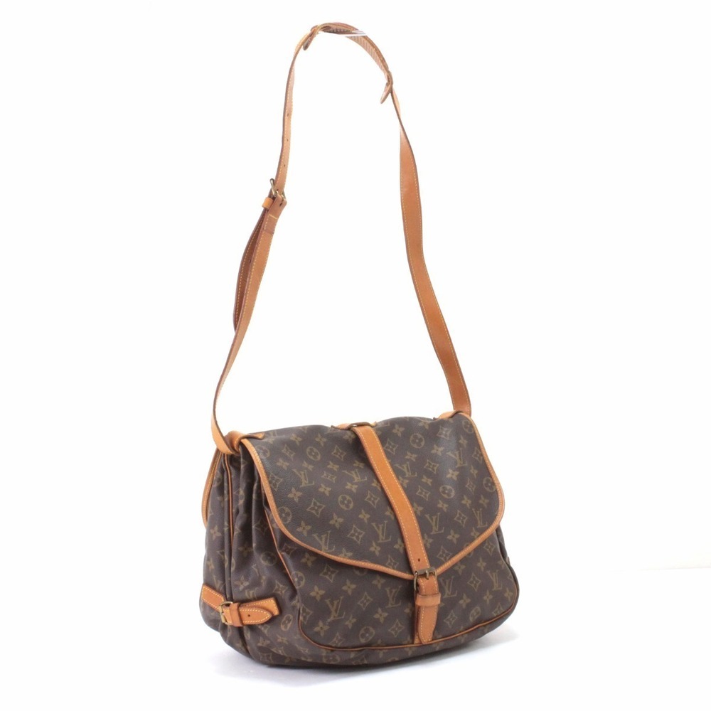 Louis Vuitton Shoulder Monogram Saumur Bag Brown
